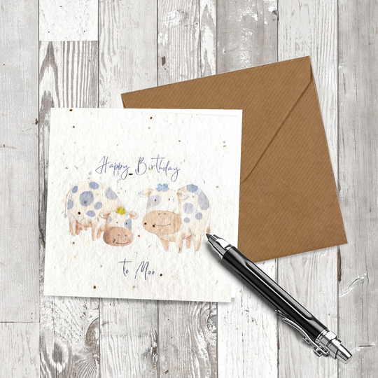 Seeded Birthday Card "Happy To Moo