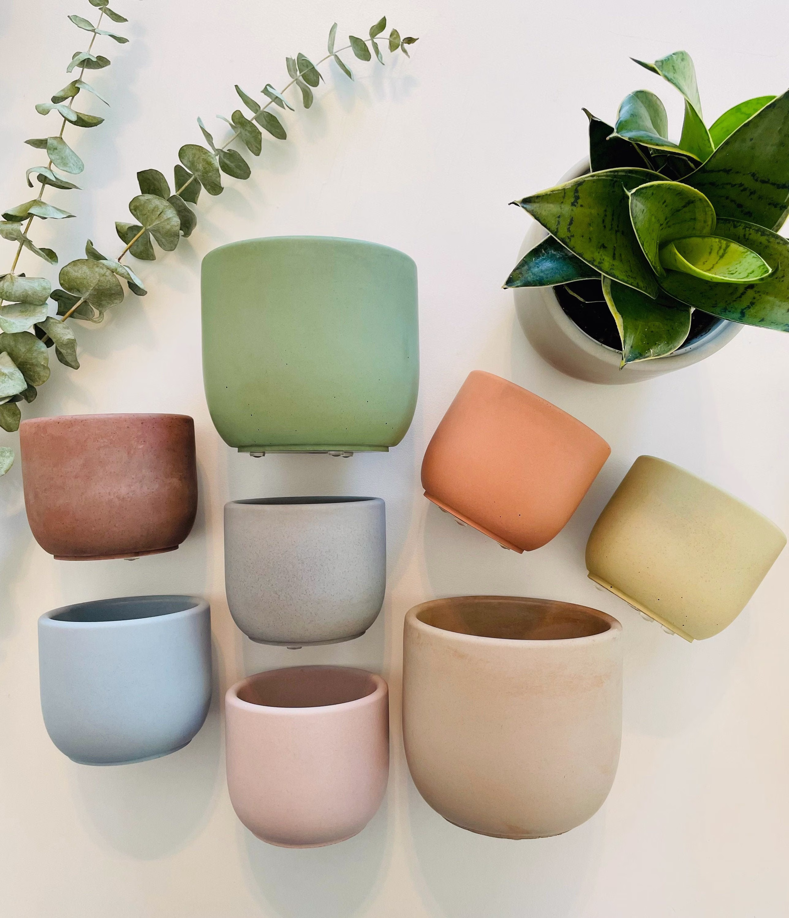 Concrete Planter | Tulip Shaped Plant Pot Minimalist Indoor