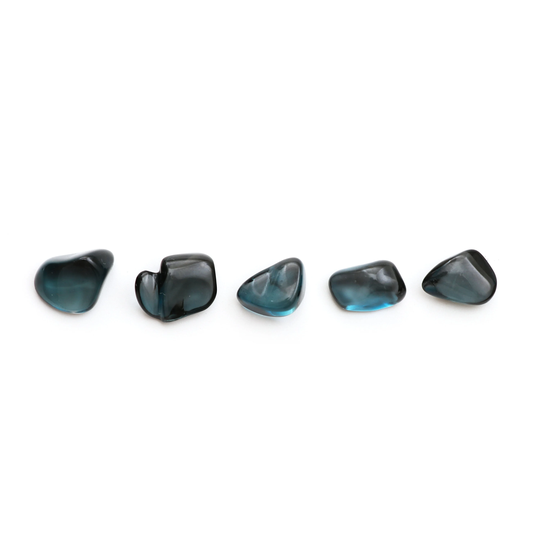 Natural London Blue Topaz Smooth Organic Shape Gemstone, 9x13 Mm To 12x15 Mm, Jewelry, Set Of 5 Pieces