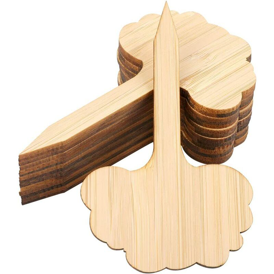 60 Bamboo Plant Tags, Tree Shaped Stick Garden Plant Tags, Nursery Garden Tags for Garden Vegetable Plants (4*2.4inch)