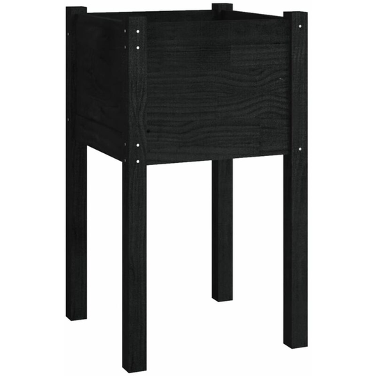 Garden Planter Black 40x40x70 cm Solid Pinewood vidaXL - Black