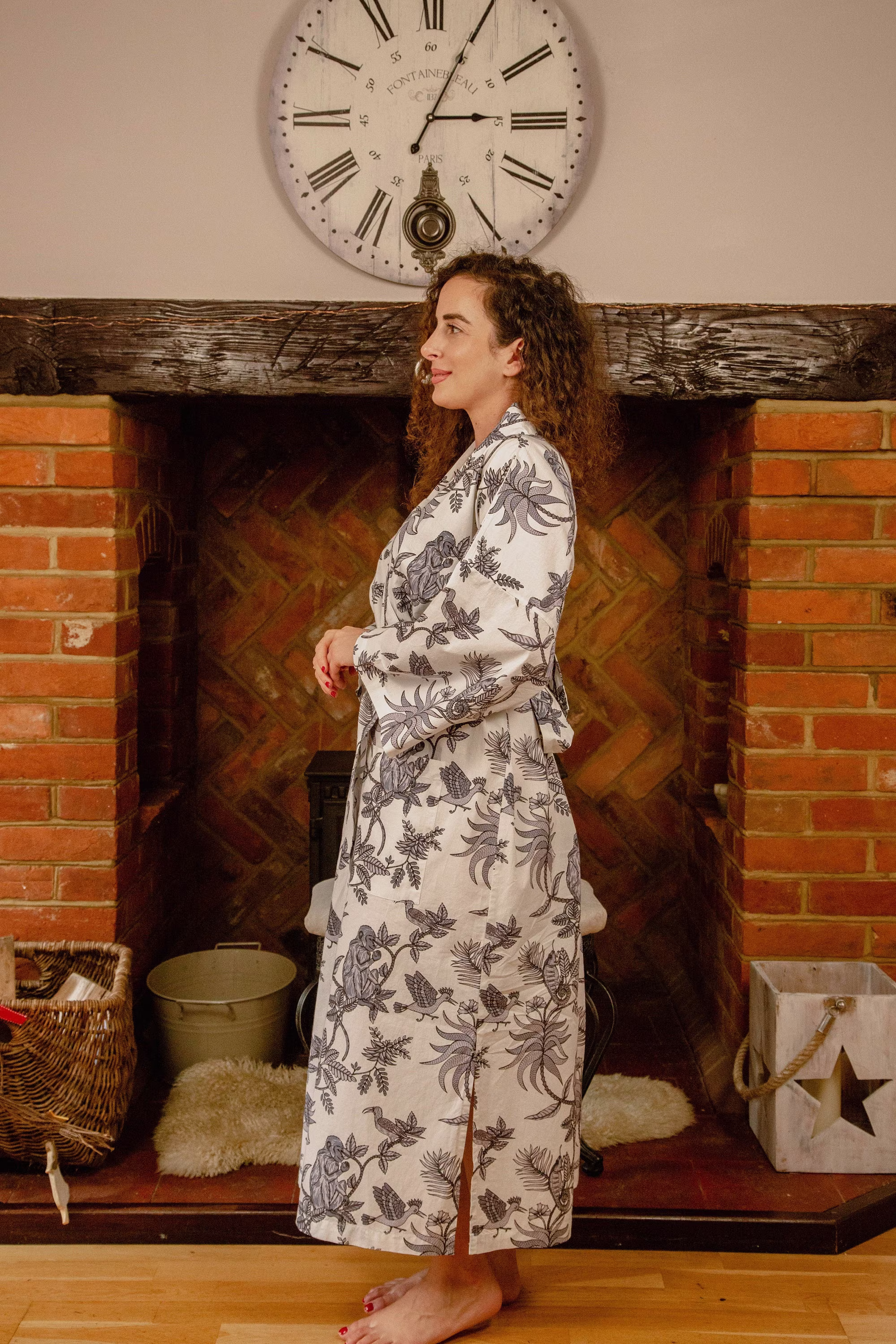 100% Organic Cotton Kimono Robe, Ladies Dressing Gown Uk, Summer Sustainable Clothing, Womans Robe