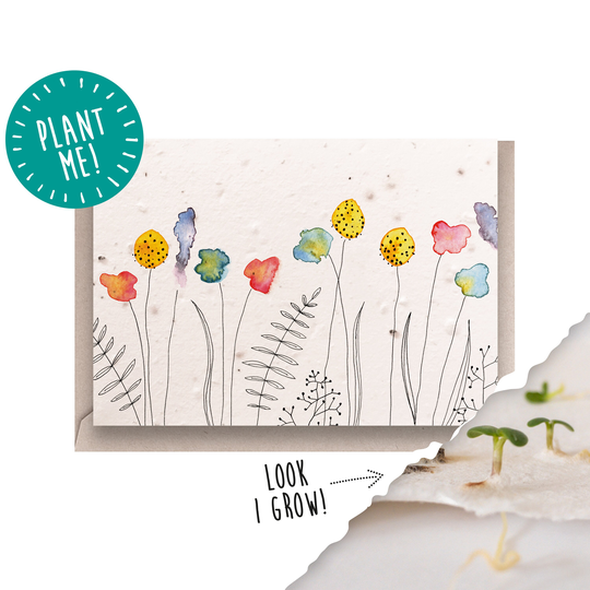Plantable Seed Card Cornfield Watercolour