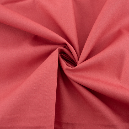 Holly Berry, Organic Solid Poplin, Birch Fabrics