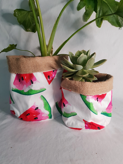 Watermelon Indoor Pot Plant Cover - White