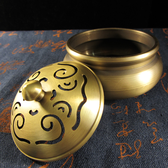 1.36 lb Fine Brass Coil|stick | Powder Incense Burner Censer Ash Catcher Home Fragrance Utensil Tea Ceremony Meditation