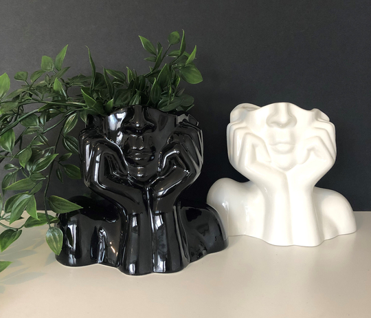 Head Planter Nordic Storage Vase | Plant Pot Indoor Cute Face Body Ceramic Home Decor Gift Idea Sculpture Dried Flowers UK