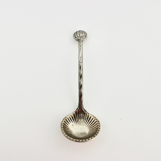 Vintage White Metal Salt Or Powder Spoon