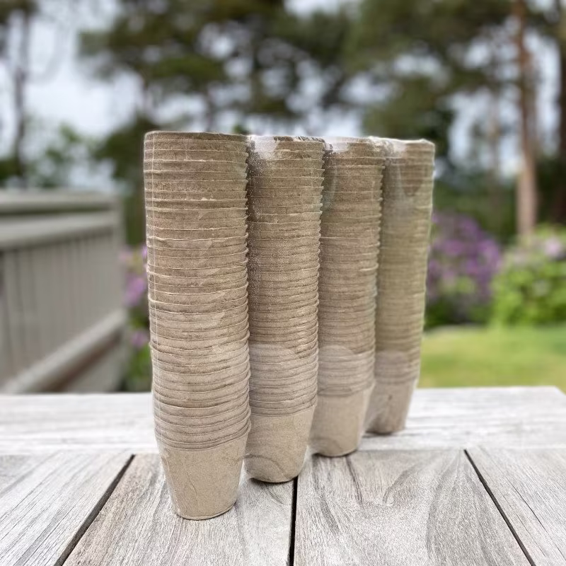 7cm Eco Round Fibre Biodegradable & Compostable Plant Pots