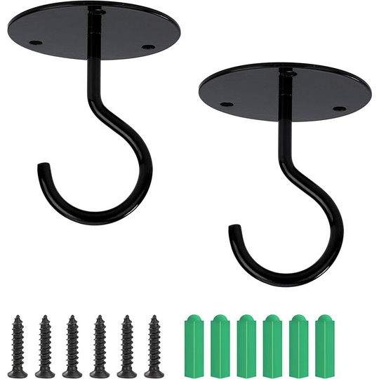 Screw Mount Ceiling Hook Top Wall Hook for Garden Plant Basket, Bird Feeders, Lanterns, Wind Chimes, Mosquito Net (2pcs) Dksfjkl