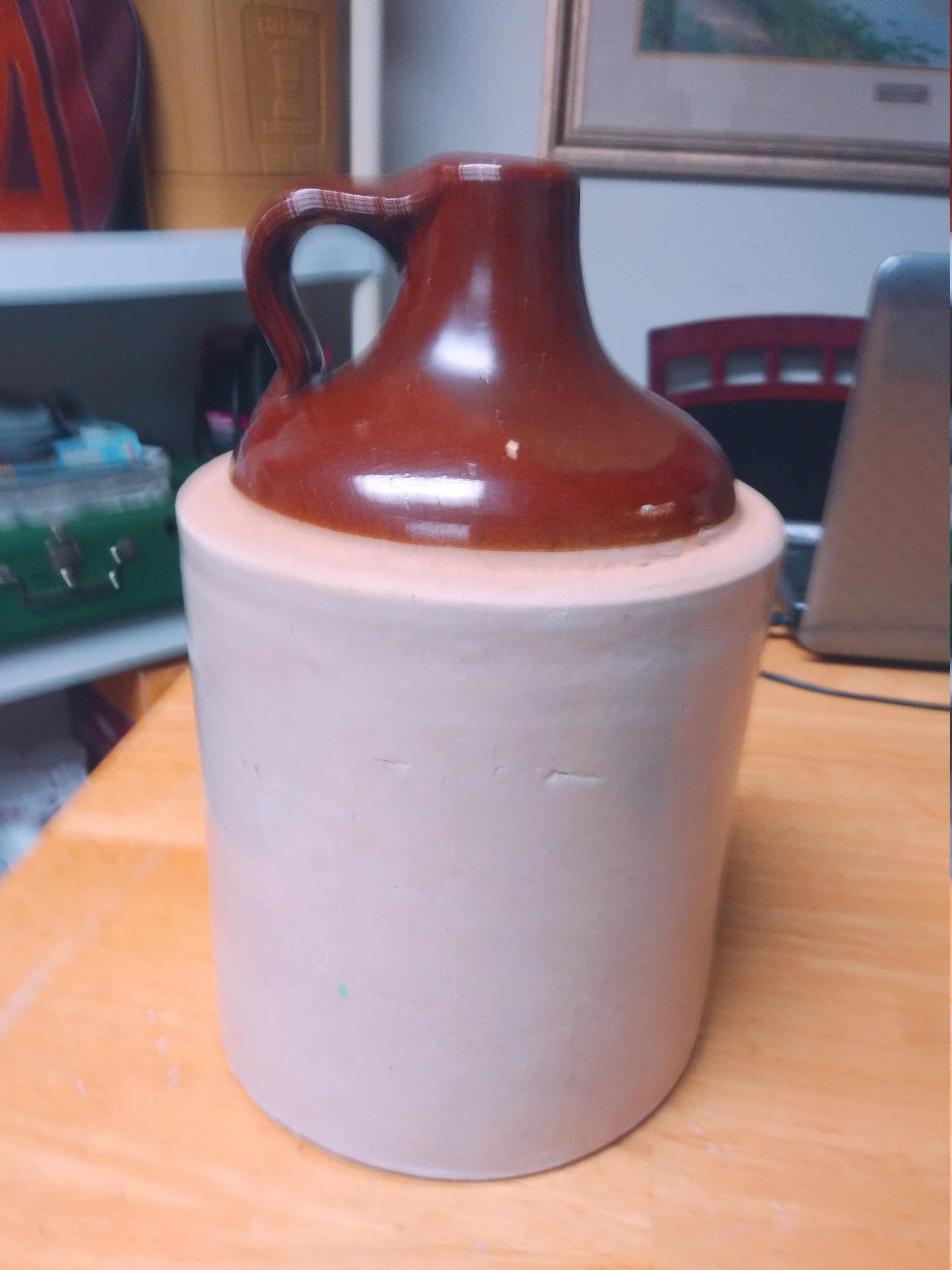 1 Gallon Stoneware Salt Glazed Crock Jug Circa. 1910S