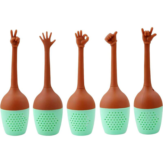 Set of 5 Creative Silicone Tea Infusers with Long Handle, Loose Tea Infuser, Tea Strainers, Tea Diffusers for Teapots, Cups, Mugs