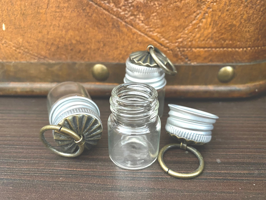Handmade Glass Jar, Empty Spell Jars, Jar Necklace Empty, Vintage Style Charms, Bottle Screw Lid, Witchy Gift For Best Friend