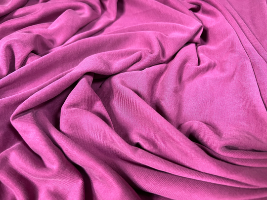 Powder Touch Single Jersey Dress Fabric With Comfort Stretch, Per Metre - Plain Magenta