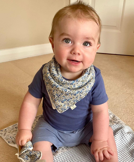 Organic Velour & Liberty Tana Lawn Slouchy Dribble Bib | Blue Betsy