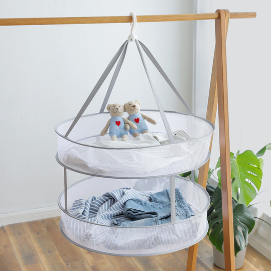 LITZEE Laundry Dryer - Multifunctional Drying net for Laundry and Grass - Ideal for Quickly sorting Wet Laundry Foldable Laundry Basket 48CM small