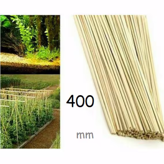 65 X Bamboo Plant Sticks Grow Support Garden Potted Flower Canes Rods