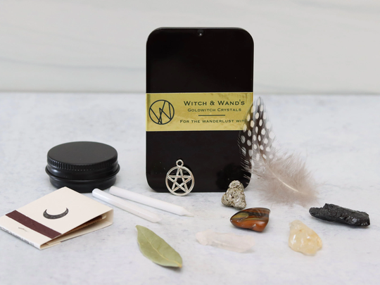 Travel Altar/Goldwitch Mini Pocket Spell Kit Crystal Witchcraft Supply /Witchy Decor /Altar Supplies /Metaphysical