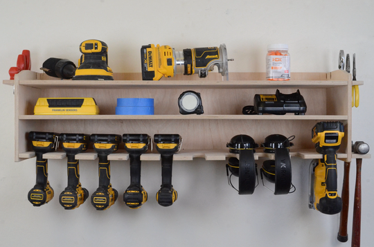 Power Tool Rack Holder Wall Mounted Drill Organizer For Garage & Workshop | 10 Space