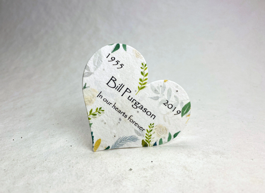 Bulk Custom, Personalized Large Seed Paper Hearts Set Of 99 - Memorial Garden Print Wildflower Seeds