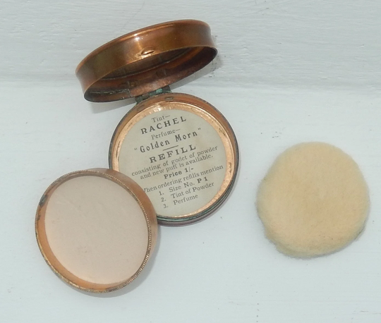 Art Deco Dubarry Powderette Compact. Ladies Make-Up, Blue Powder Puff, French Compact, Collectable Antique