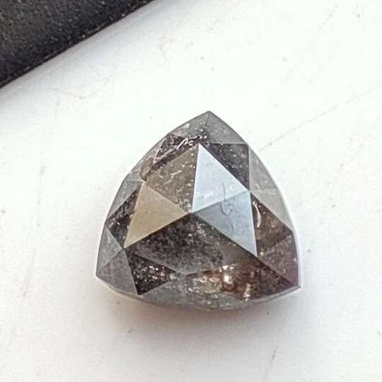 0.30 Cts Saltpepper Diamond Rose Cut Trillion, Shape Gemstone, Loose Natural Salt Pepper Diamond Trillion Bfp5778