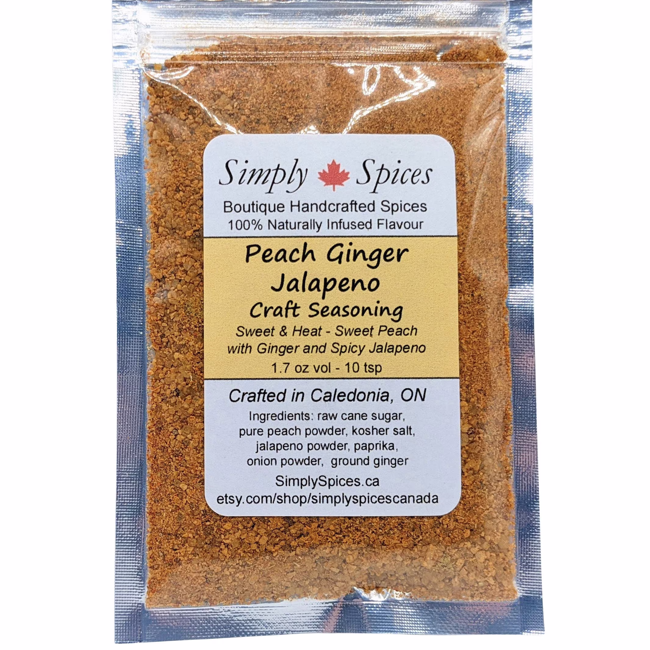 Peach Ginger Jalapeno Seasoning + Bbq Rub - Natural Fruit Craft Seasonings