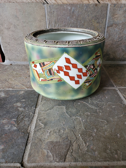 Poker Playing Card Planter Vintage Utensil Holder Pen