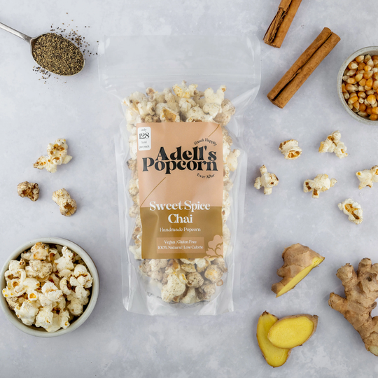 Sweet Spice Chai Popcorn - Organic & Vegan Gourmet Birthday Gift Movie Night
