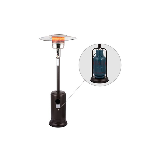 HEATSURE Outdoor Gas Patio Heater Bronze Powder Coated Hammered Metal 5KW - 12KW