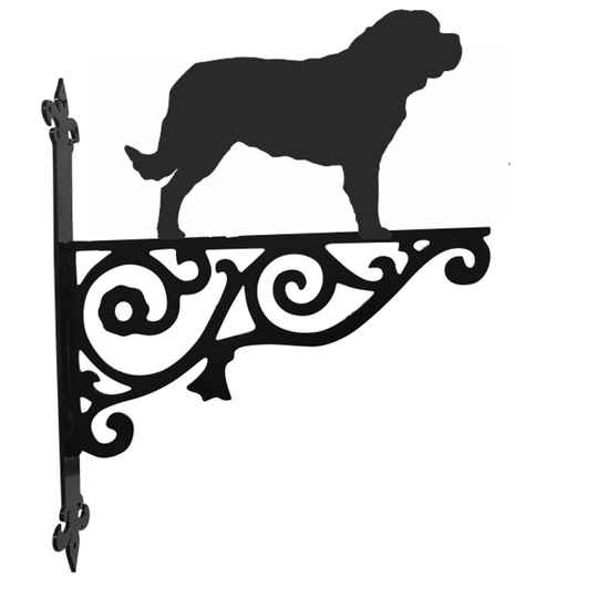 st Bernard Ornamental Hanging Bracket - Contemporary Basket Wall Mounted Decorative Garden Black