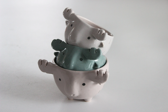 Elk Pottery Indoor Flower Pot | Brown Gray Turkish Blue Moose Cactus Dish Small Ceramic Succulent Seedling Planter Housewarming Gift