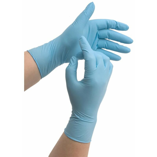 Matlock - F12634-L Nitrile Powder Free Gloves Large- you get 5 - Blue