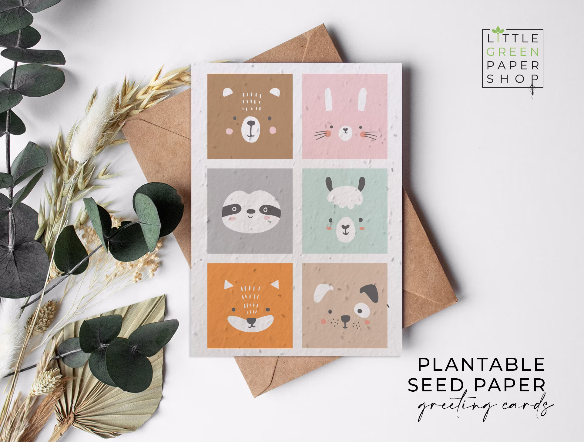 Plantable Flower Seed Paper Cards A6 - Kids, Children, Animals, Baby, Birthday, Cute, Friends, Family, Greeting, Eco-Friendly, Biodegradable
