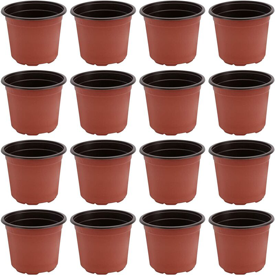 50 Pack Plastic Seedling Pots Flower Pots Plant Pots Plastic Flower Plants Seed Starter Pot (Diameter 120mm) (50PCS)