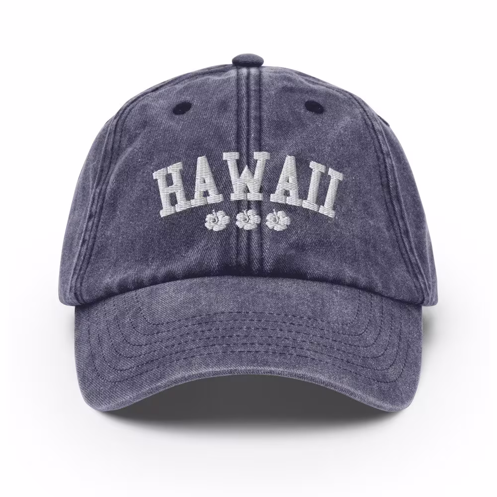 Vintage Dad Hat | Hawaii 2000S Clothing Aesthetic Hibiscus Flower Beach Coconut Girl Surfer