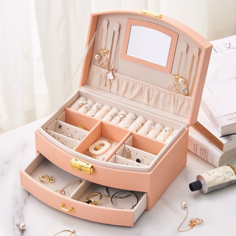 New Leather Jewelry Box Multifunction Travel Organizer For Women