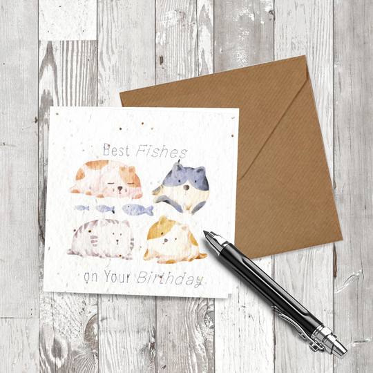 Seeded Birthday Card "Best Fishes On Your Birthday