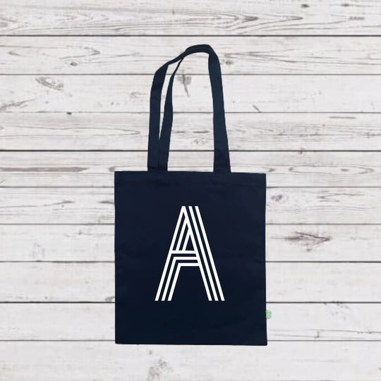 Personalised Initial Bag, Organic Cotton Shopper Tote Canvas Shopping Name Monogram Bag For Life, Reusable