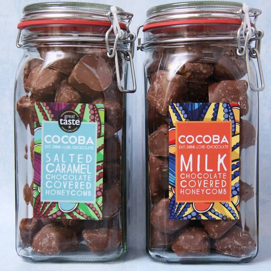 Salted Caramel Milk Chocolate Covered Honeycomb Jar