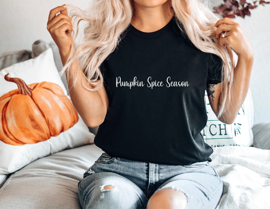 Pumpkin Spice Season Halloween Tshirt Party Fall Funny Autumn T Shirt Coffee Latte Tee Costume Top Unisex Adult