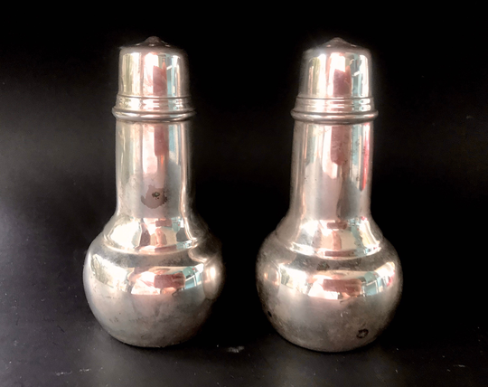 Vintage Pair Silver Salt & Pepper Shakers, Midcentury Silver Plated Salt Pepper, Elegant Holiday Diner Table Décor, International Silver