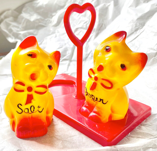 Bright Hard Plastic Salt & Pepper Shakers