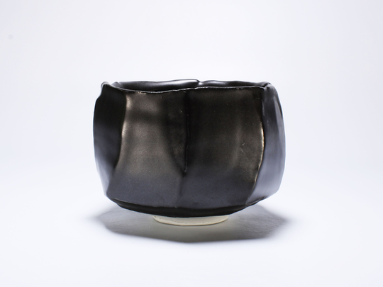 Satin Black Porcelain Matcha Chawan, Ceramic Tea Bowl