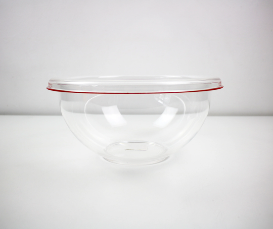 1990S Xl Italian Acrylic Fruit/Serving Salad Bowl With Red Coloured Line. Seasons By Guzzini. Unused Stock