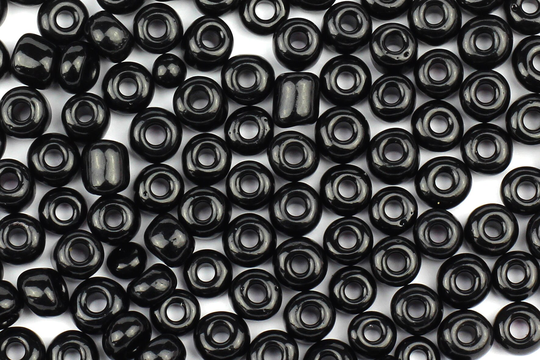 Size 6/0 Gloss Black Seed Beads, 10G Tiny Beads For Jewellery Making, Embroidery & Bead Weaving