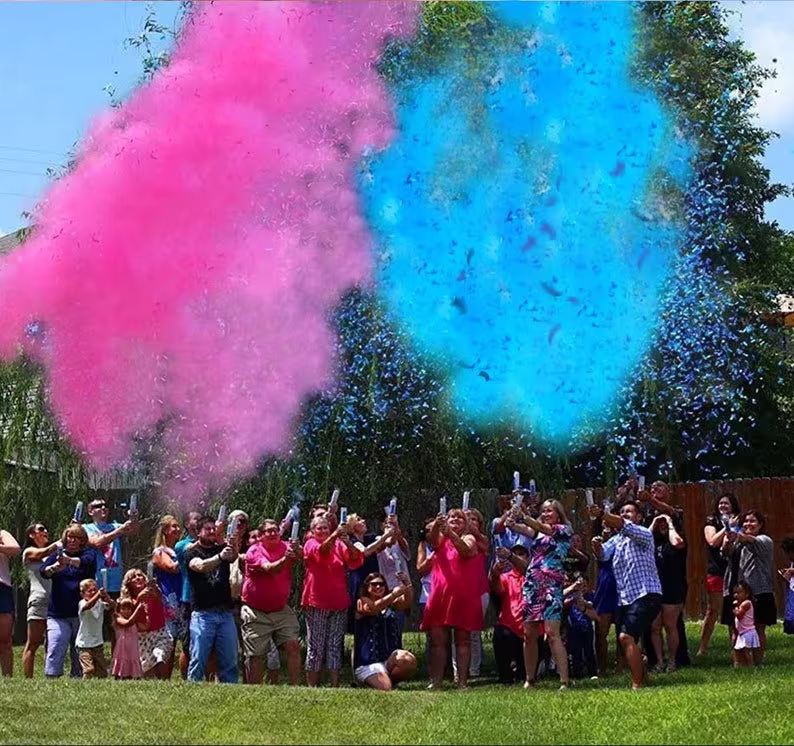 Gender Reveal Cannon Smoke Powder + Confetti in One Cannon in Pink Or Blue