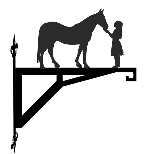 Horse & Girl Modern Contemporary Hanging Bracket