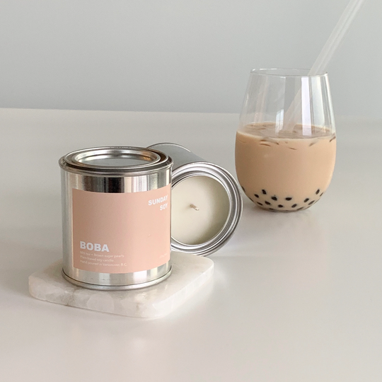 Boba Milk Tea Soy Candle | Natural Plant Based Hand Poured For Bridesmaids, Gifts
