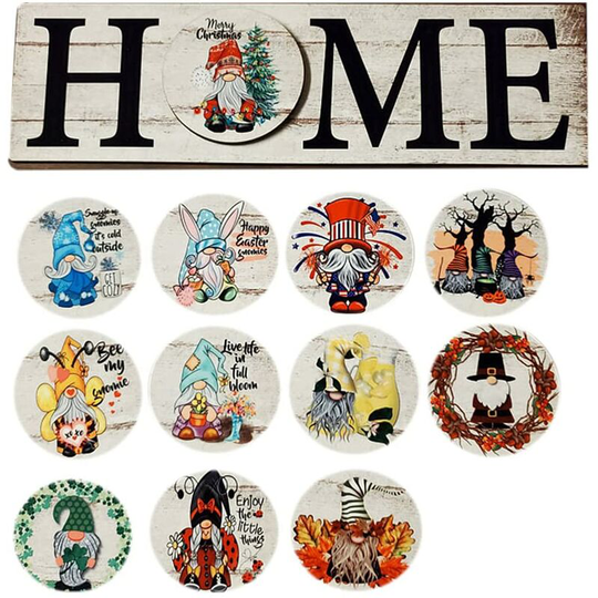 Betterlifegb - Seasonal welcome panel for door grip with interchangeable holiday rooms, diy decoration panels, home Sweet Home sign for rack hanging